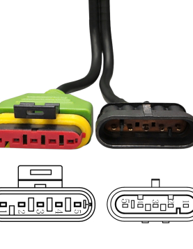 Autroniq AC018 Vespa OBD2 16-Pin to 5-Pin Male 5-Pin Female Motorcycle Diagnostic Cable Adaptor